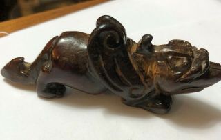 Vintage Chinese Jade Foo Dog Dragon Statue Amulet