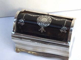 Antique Silver And Faux Tortoiseshell Domed Jewellery Casket,  1908 A/f