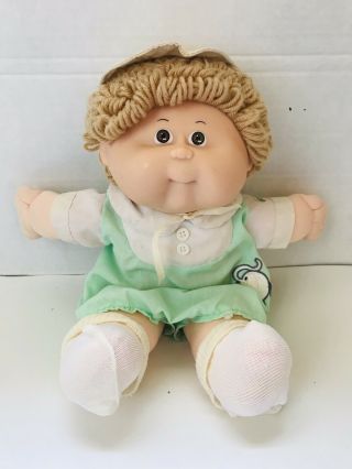 Vtg 1988 Cabbage Patch Kids Toddler Boy Doll W/wheat Loops Brown Eyes