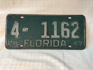 Antique 1947 Florida Vehicle License Plate Pinellas County