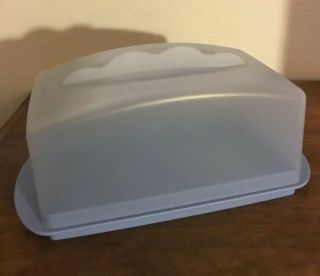 Tupperware Vintage Blue Impressions 1 Lb Butter Dish With Cover