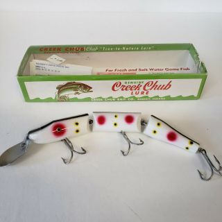 VINTAGE CREEK CHUB TRIPLE JOINTED PIKIE IN SPECIAL ORDER STRAWBERRY ANTIQUE LURE 2