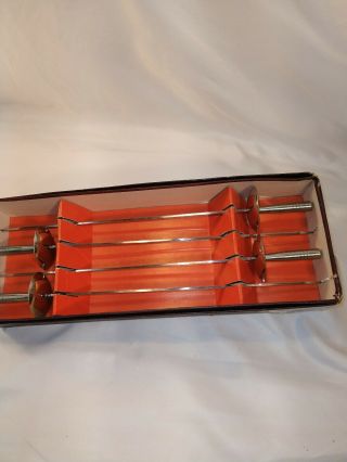 Vintage Stainless Steel 10 " Sword Type Shish Kebab Skewers Set Of 4 Grilling