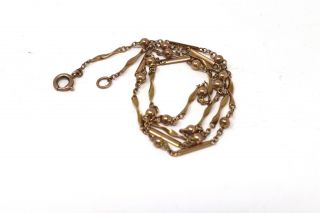 A Antique Victorian 9ct 375 Yellow Gold Fancy Link Chain Necklace 22907