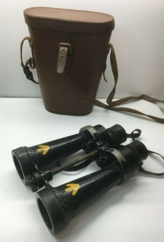 Antique Ww2 Barr & Stroud 7x Cf41 Naval Binoculars W Case Sn:3127