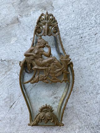 Antique French Neoclassical Figural Gilt Bronze Desk Letter Clip Holder 19th C
