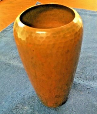 Roycroft,  Antique Signed Early Mark Hammered Copper Small Vase (1906 - 1910)