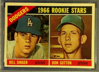 1966 Topps Rookie Stars Dodgers Don Sutton H.  O.  F.  (RC) - PSA 6 EX - MT (Centered) 3