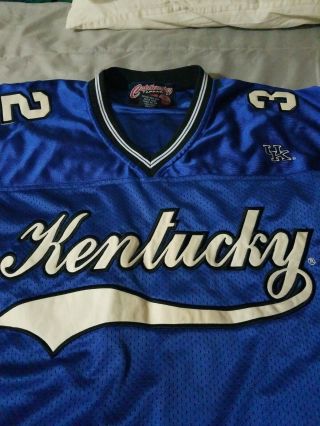 Vintage University Of Kentucky Wildcats Blue Stitched 32 Jersey Xl Football