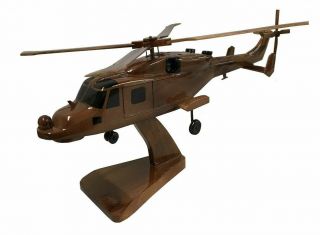 Agustawestland Aw159 Wildcat - Navy Military Helicopter - Wooden Desktop Model.