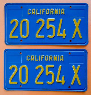 California Exempt License Plate Pair,  1970