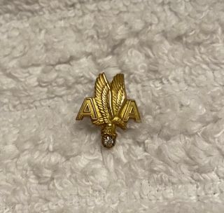 Vintage American Airlines 10 Year Service Pin 10k Gold & Diamond