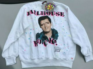 Vintage 1989 Elvis Presley Jailhouse Rock Crewneck Sweatshirt Size L 80s Nwt B