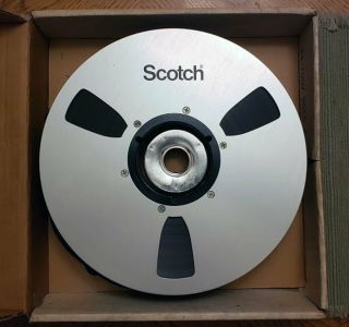 Vintage Scotch 206 Analog Recording Tape Silver Metal Reel To Reel 2 " X 10.  5 "