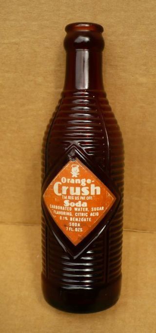 Vintage Orange Crush Acl Bottle With Crushy Guy