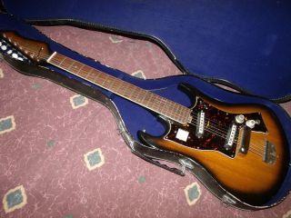 Vintage Ca 1965 Norma 2 Pickup Electric Guitar Japan Mij Vg,  W/orig Case