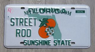 Street Rod Error License Plate Florida Embossed Over Myflorida.  Com