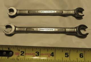2 - Vintage Usa Craftsman - - - 44176 - 10/12mm & 44177 - 13/14mm Flare - Nut Wrenches