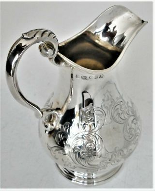 Antique English Victorian Sterling Silver Pitcher H.  Wilkinson Sheffield 1853
