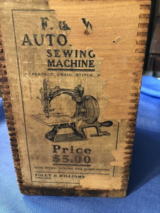 Antique Chain Stitch Sewing Machine,  Foley & Williams,  Circa 1900,