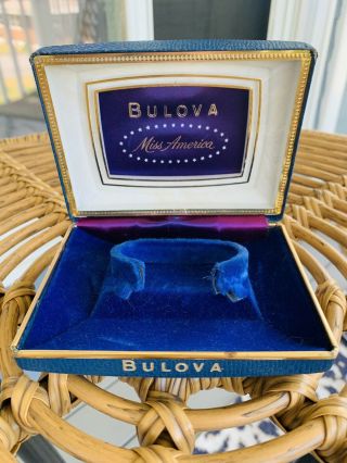 Rare Vintage Bulova Fifth Ave York Art Deco Watch Box/case Miss America
