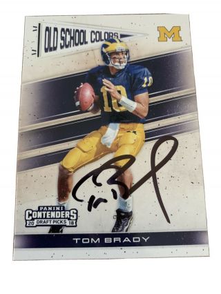 Tom Brady Michigan Wolverines Hand Signed Autographed Football Card Patriots