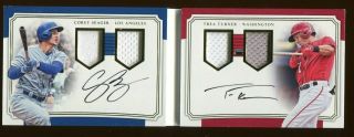 2017 National Treasures Corey Seager Trea Turner Auto Dual Patch Relic D 22/25