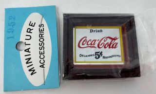 Vintage Dollhouse Miniature Coca Cola Advertising Mirror Picture Old Stock