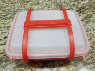 Vintage Tupperware Pak N Carry Lunch Box 1254 Paprika