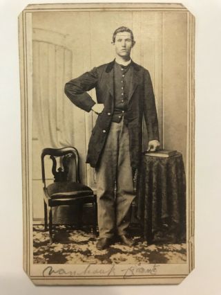 Antique Civil War Giant Soldier Id’d 6th Reg.  Iowa Keokuk Cdv Photo