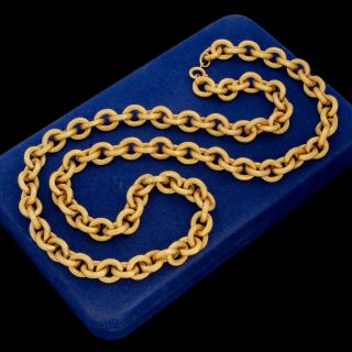 Antique Vintage Art Deco Gold Filled Gf Rolo Link Heavy 29.  0 " L Chain Necklace