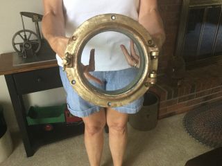 Antique Nautical Salvage Brass Wilcox Crittenden 6 Porthole With Backing Plate