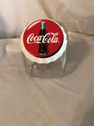 Vintage Anchor Hocking Coca Cola Glass Canister - Perfect