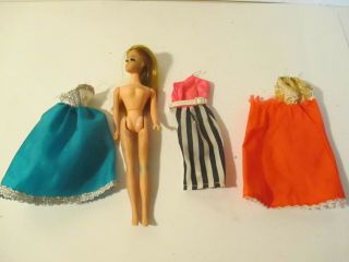 Vintage 1970 Topper Corp 6 " Doll Hong Kong 3 Outfits