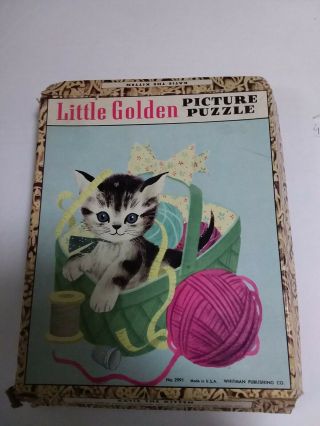 Vintage Little Golden Book Puzzle Katie The Kitten With Box 1949 2991