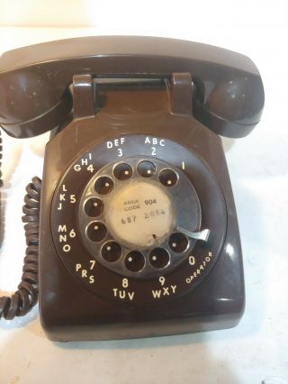 Vintage Rotary Phone In Brown By Itt