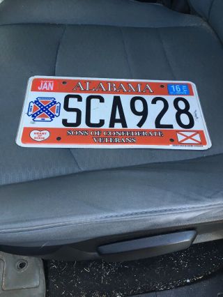 Alabama Sons Of Confederate Veterans License Plate Sca928