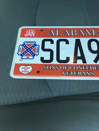 Alabama Sons Of Confederate Veterans License Plate SCA928 2