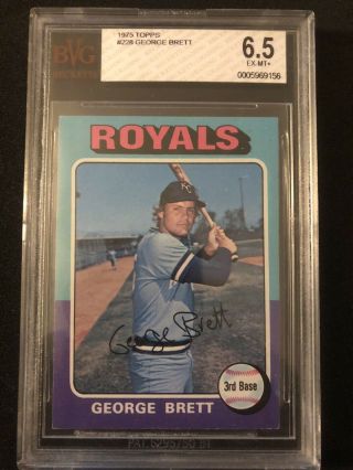 1975 Topps George Brett Rc 228 Rookie Bgs 6.  5 Ex - Mt,