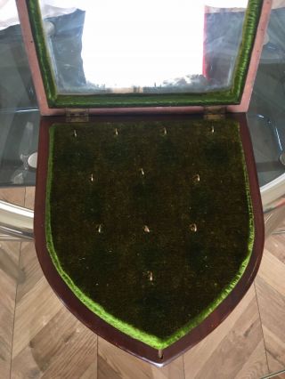 Antique Victorian Mahogany Miniature / Jewellery Display Case Box C1870