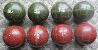 Vintage Sport Craft Bocce Ball Set Italy Etched Sportcraft