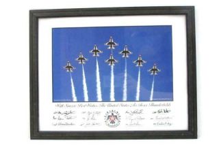 2011 Usaf Air Force Military Thunderbirds Signed Framed Photo 12 " X 15 "