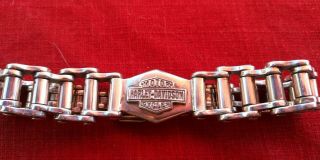 . 925 Sterling Silver Harley Davidson Chain Bracelet Heavy 9 Inch Over 100 Grams