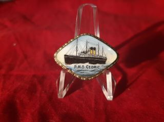 Rms Cedric Souvenir Pin White Star Line Titanic And Olympic Interest