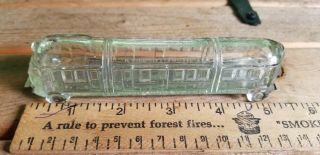 Very Rare Rapid Transit Bus Antique Glass Candy Container Metal Closure