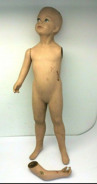 Vintage Composite Moveable Arm Child Manikin Mannequin Girl Doll 16 25