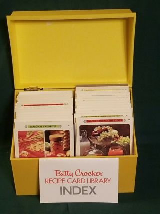 Vintage The Betty Crocker Recipe Card Library 1971 Yellow Box Complete Set