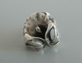 Vintage 1940 - 50s Sterling Ring Orchid Flower Size 7 Sculpted