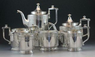 Art Deco C1930s Reed & Barton Silver Plate 6 Piece Tea Set