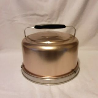 Vintage Mirro Pink Aluminum Cake Carrier With Locking Lid From 1950s